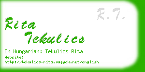 rita tekulics business card